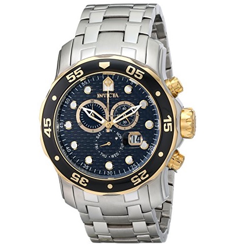 Invicta Men's 10380 Pro Diver Chronograph Black Carbon Fiber Dial Watch, only $84.99, free shipping