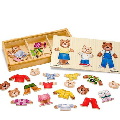 Melissa & Doug Wooden Bear Family Dress-Up Puzzle，$8.99 & FREE Shipping on orders over $49.