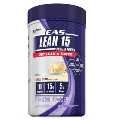 EAS Lean 15蛋白粉(香草奶油口味)，1.7磅，原价$23.81，现点击coupon后仅$12.59！