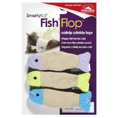 SmartyKat Fish Flop Cat Toy Catnip Crinkle Toys 3 Pack，$3.97 & FREE Shipping on orders over $49