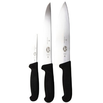 Victorinox Cutlery 三件套廚師刀套裝，黑色Fibrox手柄，現僅$69.48免運費！
