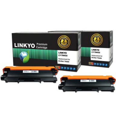 LINKYO TN450 TN420黑色高容量打印机墨盒(2件装，用于Brother打印机)，现仅$18.98！