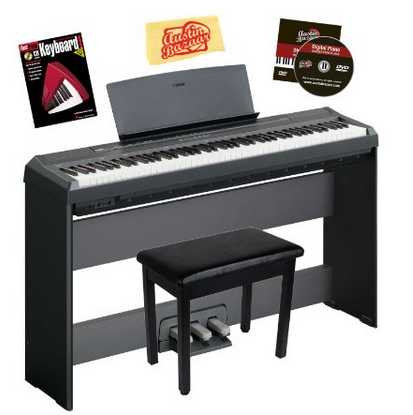 Yamaha P-105 Digital Piano Bundle with Gearlux Furniture-Style Bench，$749.99 & FREE Shipping