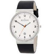 Klassik Three-Hand Date Leather Watch - Black,Unisex adult，$94.99 & FREE Shipping