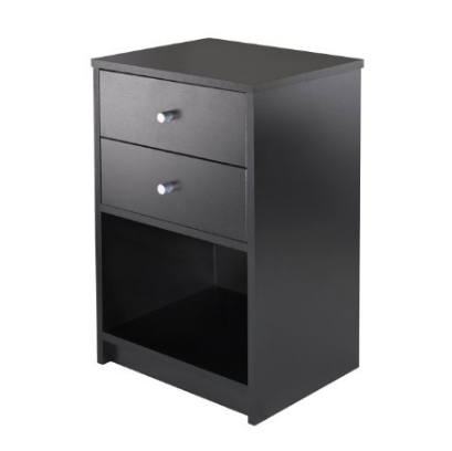 Winsome Ava Accent Table with 2-Drawer in Black Finish $29.93