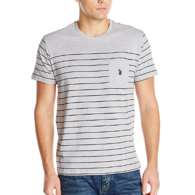 U.S. Polo Assn. Men's Short Sleeve Crew Neck Striped T-Shirt with Solid Yoke $13.99(59%off)