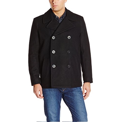 Levi's Men's Wool Classic Double-Breasted Wool-Blend Peacoat, only $18.96
