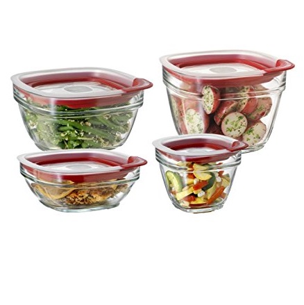 Rubbermaid Easy Find Lid Food Storage Container, Glass, 8-piece Set, only $22.97
