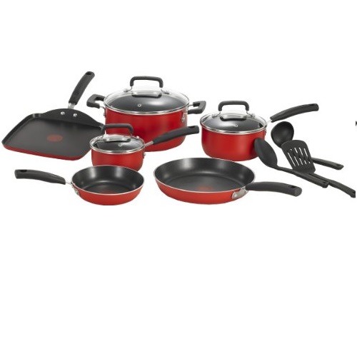 T-fal C112SC Signature Nonstick Expert Thermo-Spot Heat Indicator Cookware Set, 12-Piece, Red, only$45.58, free shipping