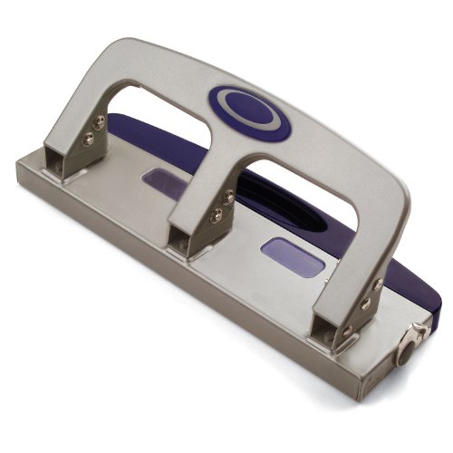 Officemate Deluxe Medium Duty 3-Hole Punch with Chip Drawer, Silver and Navy, 20-Sheet Capacity (90102), only$10.83