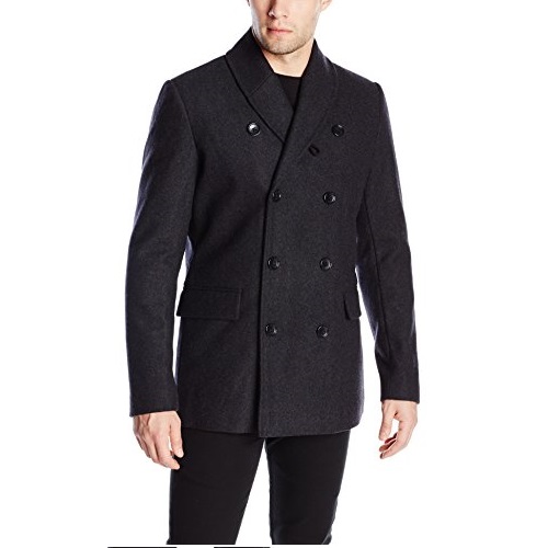 史低价！Ben Sherman Shawl Collar 男士羊毛混纺大衣，原价$245.00，现仅售$81.45，免运费
