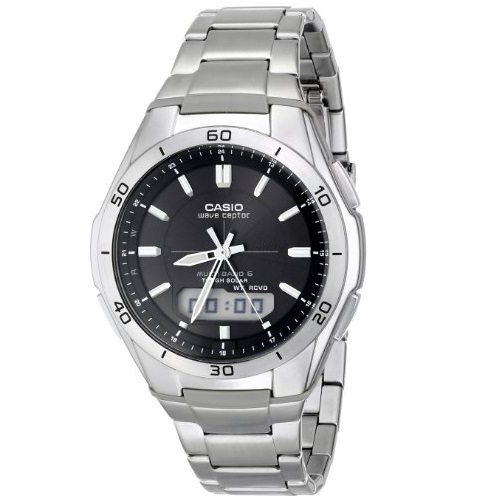 Casio Men's WVA-M640D-1ACR Wave Ceptor Analog-Digital Display Quartz Silver Watch, only $90.99, free shipping