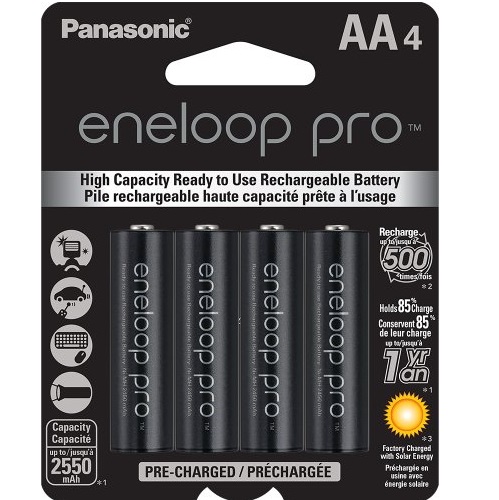 史低價！Panasonic Eneloop Pro 專業級高容量低自放電AA充電電池，4個AA，原價$24.99，現僅售$13.32