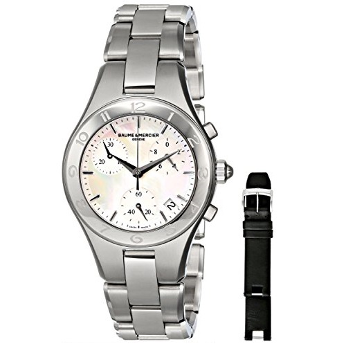 比閃購價還低！Baume & Mercier名士女士靈霓系列MOA10035自動機械腕錶，原價$3,200.00，現僅售$878.99 ,免運費！