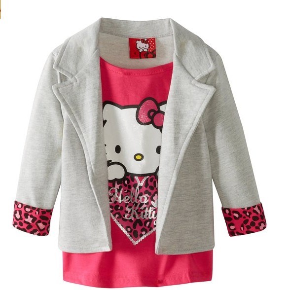 Hello Kitty 女童凱蒂貓印花假兩件套，原價$38,現特價$10.31。