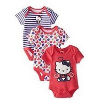 Hello Kitty Baby Baby-Girls Newborn 3 Pack Bodysuits with Hearts for $11.99 