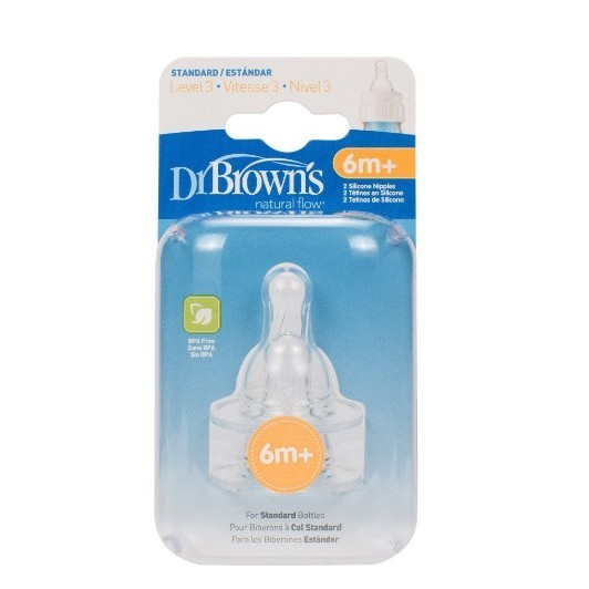 Dr. Brown's Natural Flow Level 3 Standard Nipple, 2 Count for $2.00