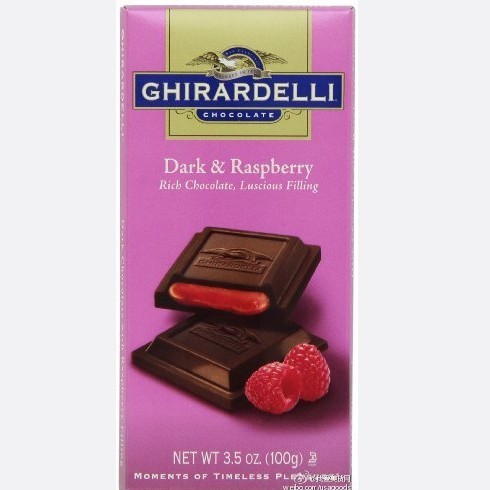 Ghirardelli Chocolate Bar, Dark & Raspberry, 3.5-Ounce Bars (Pack of 6) for $15.28 free shipping