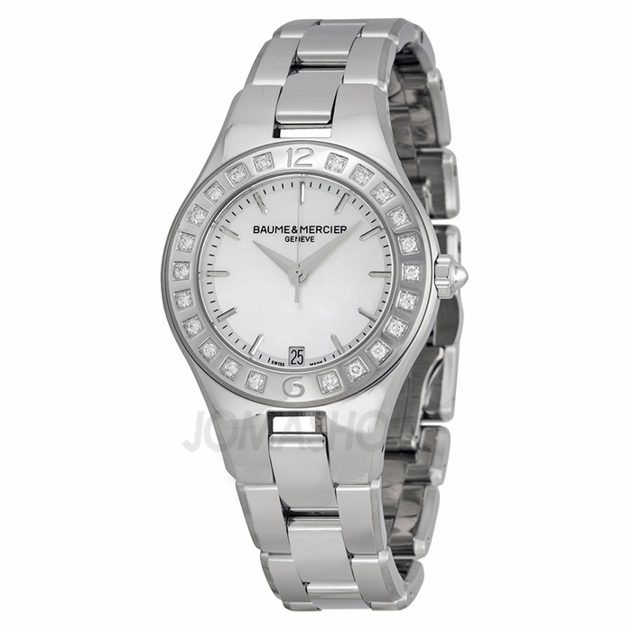 Baume and Mercier Linea Mother of Pearl Dial Stainless Steel Diamond Ladies Watch 10072, only $845.00, free shipping after using coupon code