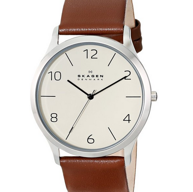 Skagen Men's SKW6150 Jorn Stainless Steel Watch with Brown Leather Band $60.56 (36%off)