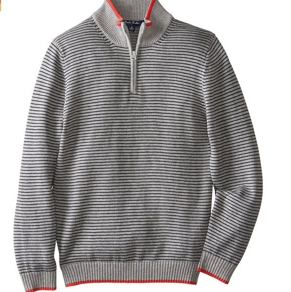 Brooks Brothers Big Boys' Swt Ctwl Mnk Mcro Stp Hzp Gryst for $23