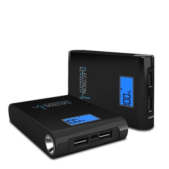 Maxboost® Electron 10000mAh Portable Charger [Black] Dual-Port 3A USB iPhone Charger and External Battery Pack for$21.99
