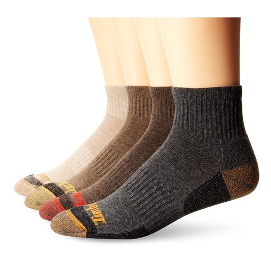 Timberland Men's 4 Pack Comfort Low Quarter Sock, Assorted Black/Brown/Grey, 9-12, Only $14.77