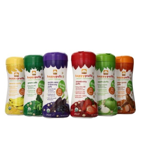 HAPPYBABY Organic Puffs Sampler (6 Count), 60g each for$21.05
