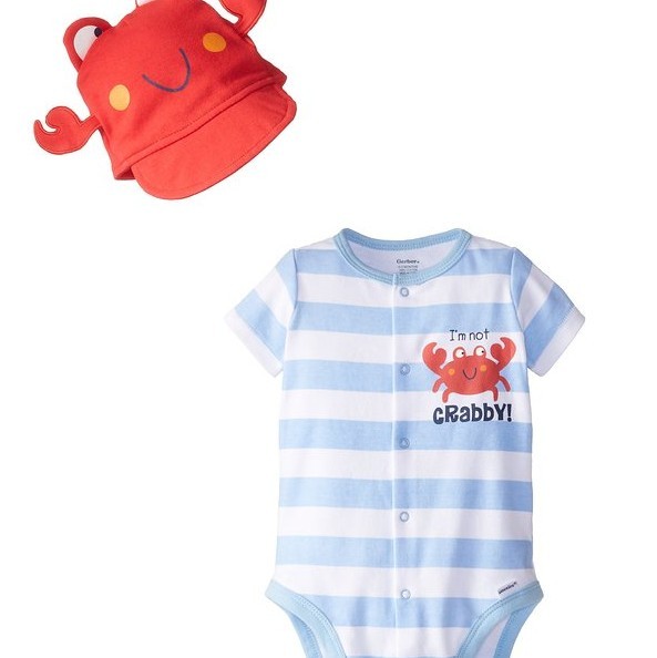 Gerber Baby-Boys Newborn Crabby Creeper with Cap, only $5.59