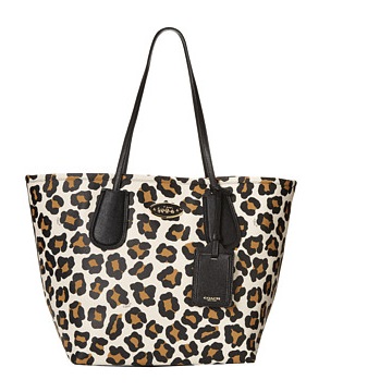 6PM店：COACH 蔻馳 2014款女士真皮豹紋印花手提包，原價$375.00，現僅售$187.99，免運費