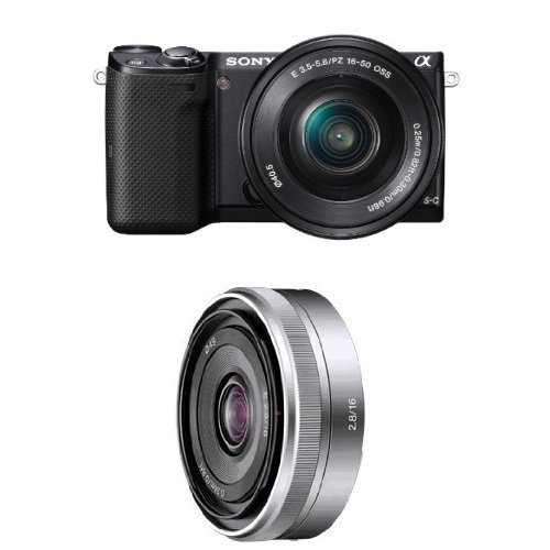 Sony NEX-5TL Compact Interchangeable Lens Digital Camera with 16-50mm Power Zoom Lens and 16mm F2.8 Wide-Angle Lens, only $499.99, free shipping