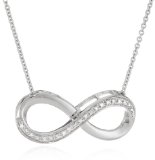Sterling Silver and Diamond Infinity Pendant Necklace (1/20 cttw, I-J Color, I2-I3 Clarity), 17