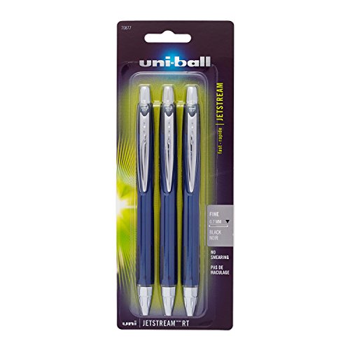 uni-ball Jetstream RT Fine Point Retractable Roller Ball Pens, 3 Black Ink Pens (70877)  $5.00(52%off)