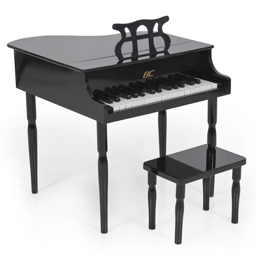 Black Childs Wood Toy Grand Piano with Bench Kids Piano 30 Key $75.47 & FREE Shipping