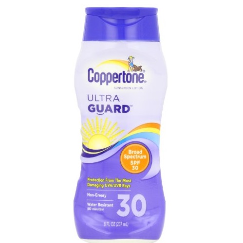 Coppertone ultraGuard Sunscreen Lotion, UVA/UVB Protection, SPF 30, 8-Ounce Bottle, only $6.62, free shipping