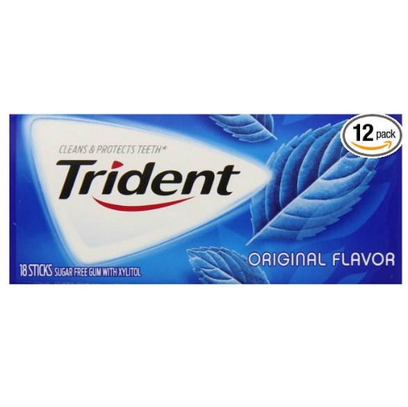 闪购！Trident 口香糖，18颗/包，共12包，原价$11.64 ，现仅售$8.96 