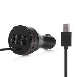 Poweradd 4.2A/21W 3-Port USB Car Charger w/ Built-in Cable $4.99
