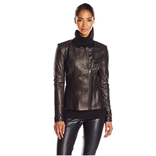 Kenneth Cole New York Women's Kirsten Leather Jacket, only $125.72, free shipping
