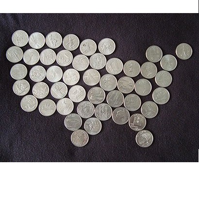 快来收藏！1999-2008 D  美国50个州Quarter纪念硬币完整套装，未流通新币，现仅售$24.99，$4.99 运费