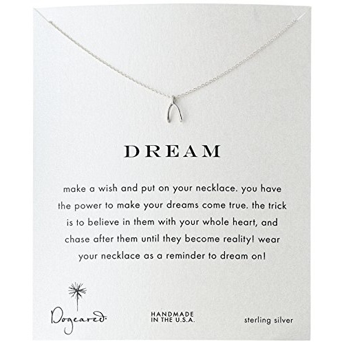 Dogeared Reminder Dream Sterling Silver Wishbone Pendant Necklace, only $34.50