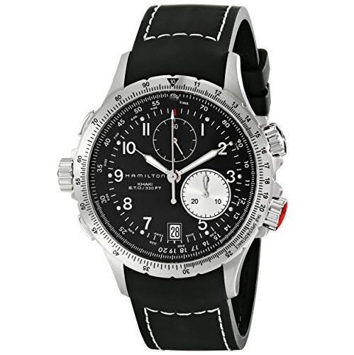 Hamilton Men's H77612333 Khaki ETO Black Chronograph Dial Watch, only $447.99, free shipping