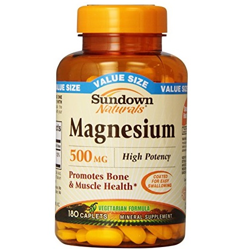 Sundown Naturals Magnesium 500 Mg Caplets Value Size, 180 Count, only $2.98, free shipping after clipping coupon and using SS