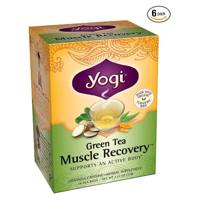Yogi Tea 緩解肌肉酸痛有機綠茶， 16包/盒，共6盒，現僅售 $15.33，免運費