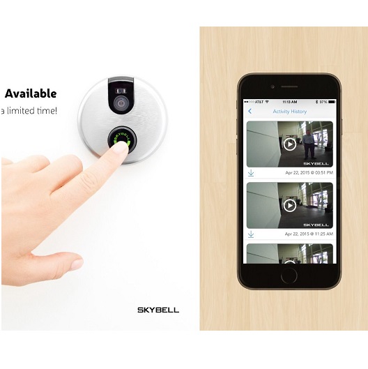 与闪购价还低！SkyBell 带摄像头 智能门铃，原价$199.00，现仅售$149.00，免运费。两色同价！