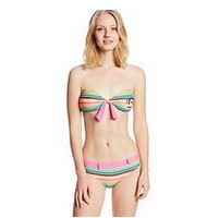 Paul Frank Women's Circles and Stripes Bandeau Bikini Set for$10.34