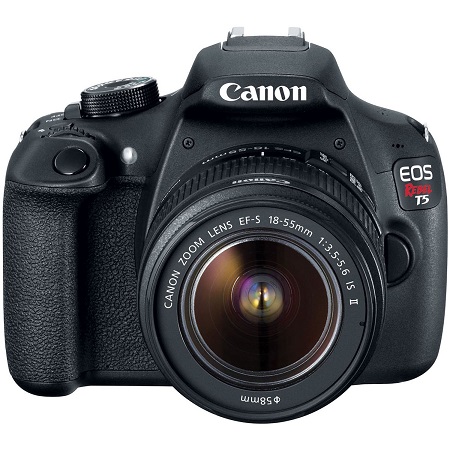 Canon佳能EOS Rebel T5 相机+EF-S 18-55mm IS II 镜头套机，原价$549.00，现仅售$399.00，免运费