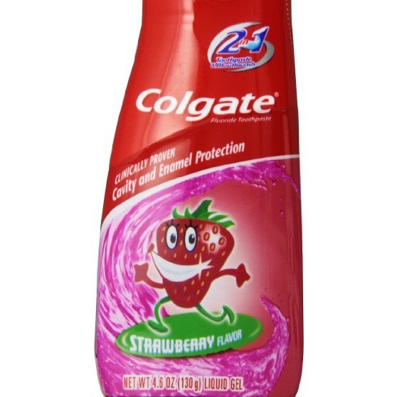 Colgate Kids 2 In 1 Toothpaste & Mouthwash, Strawberry, Liquid Gel, 4.6 Ounce (130 g) for 2.14