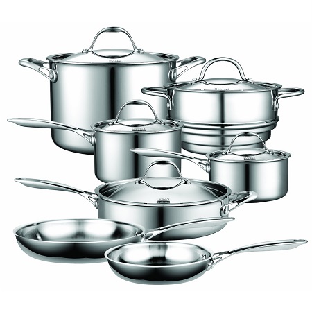 Cooks Standard NC-00232 12-Piece Multi-Ply Clad Stainless-Steel Cookware Set, only$160.04 , free shipping