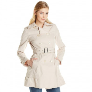 Jessica Simpson Women's Double Breasted Trench Coat with Ruffle Hem, only$46.62, free shipping