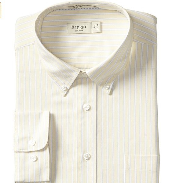 Haggar Men's Regular-Fit Pinpoint Oxford Pattern Dress Shirt for $24.99